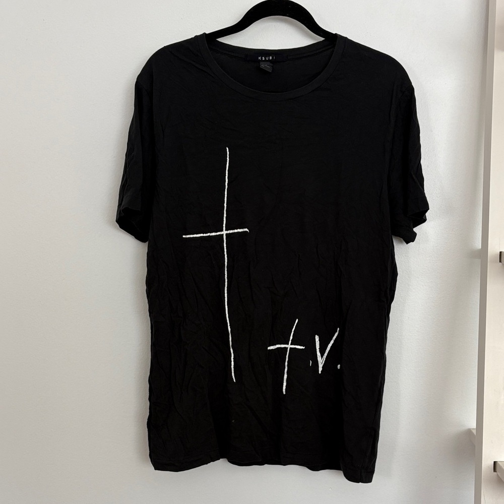 Ksubi TTV Black Tee with White Graphic